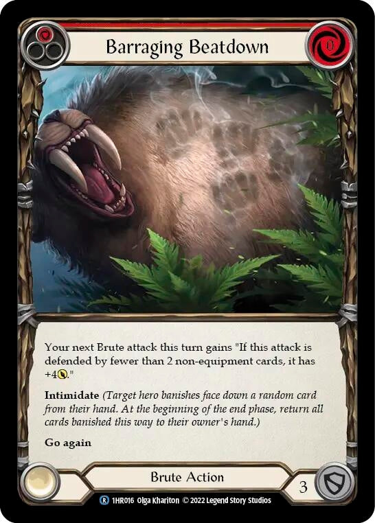 Image for Barraging Beatdown (Red) (Historic Pack 1 Blitz Deck: Rhinar) (1HR016) - Flesh and Blood TCG