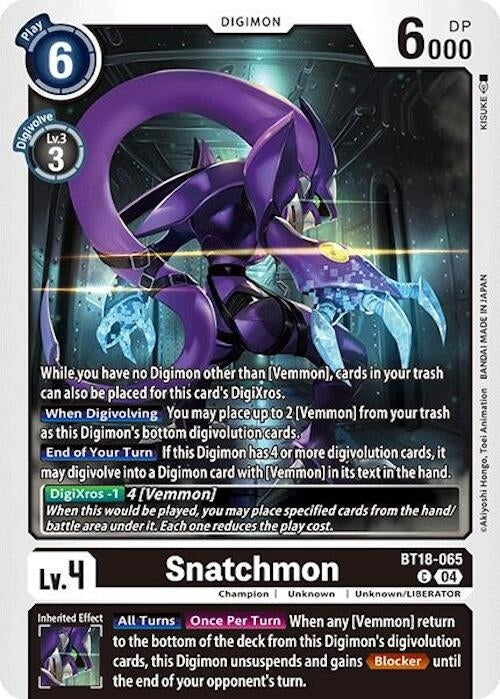 Image for Snatchmon (BT18-19) (BT18-065 C) - Digimon Card Game