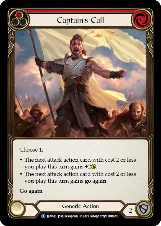 Image for Captain's Call (Red) (Historic Pack 1 Blitz Deck: Viserai) (1HV013) - Flesh and Blood TCG