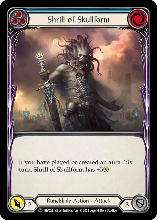 Image for Shrill of Skullform (Blue) (Historic Pack 1 Blitz Deck: Viserai) (1HV022) - Flesh and Blood TCG