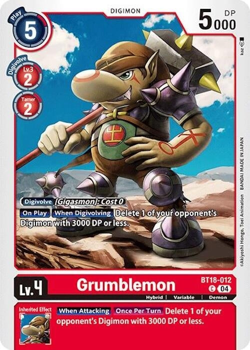 Image for Grumblemon (BT18-19) (BT18-012 C) - Digimon Card Game