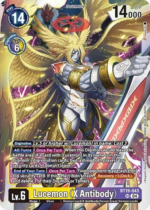 Image for Lucemon (X Antibody) (BT18-19) (BT19-043 SR) - Digimon Card Game