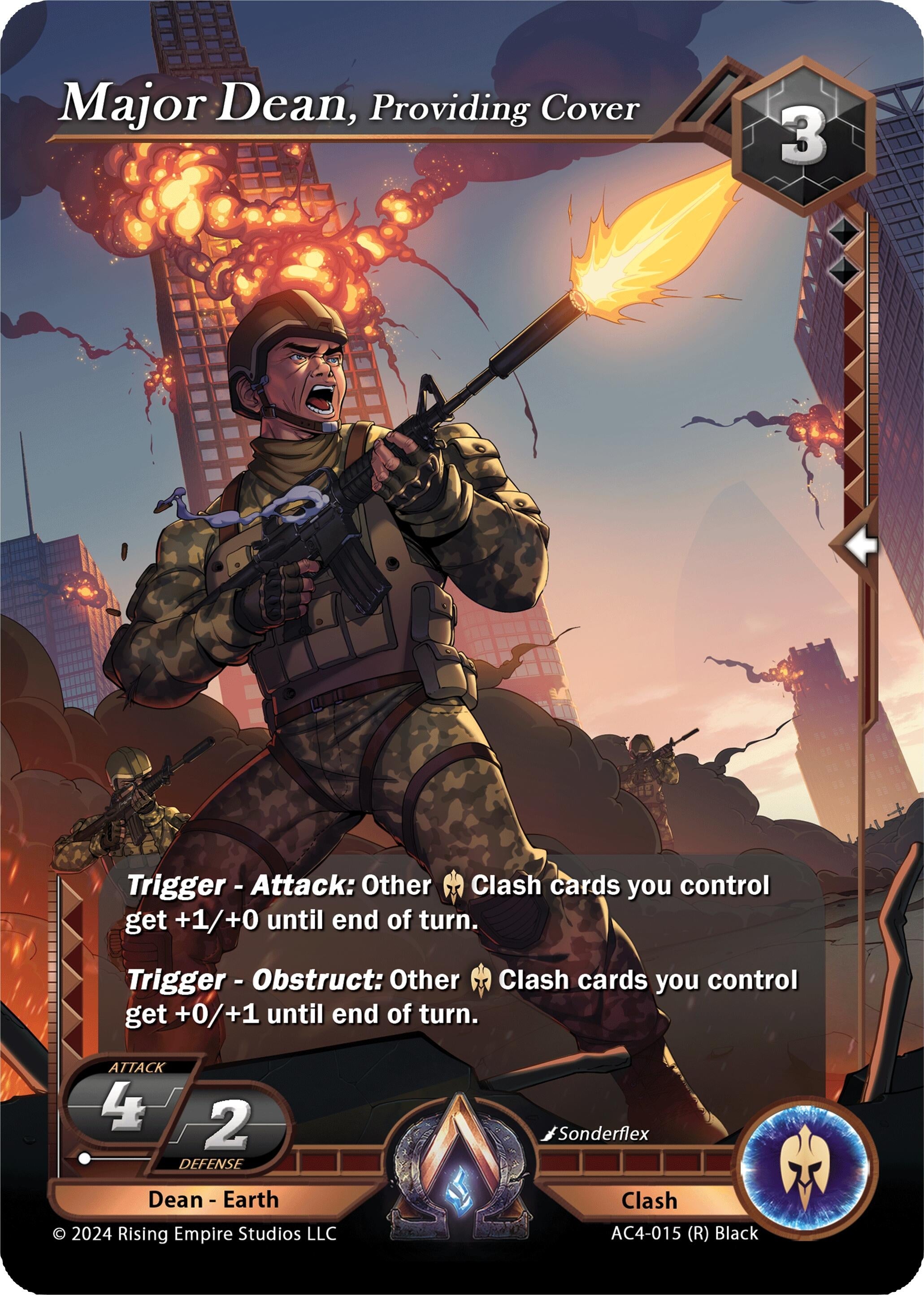 Image for Major Dean, Providing Cover (Genesis Returns) (AC4-015) - Alpha Clash
