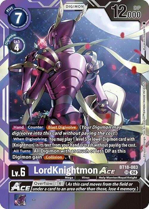 Image for LordKnightmon ACE (BT18-19) (BT18-083 SR) - Digimon Card Game