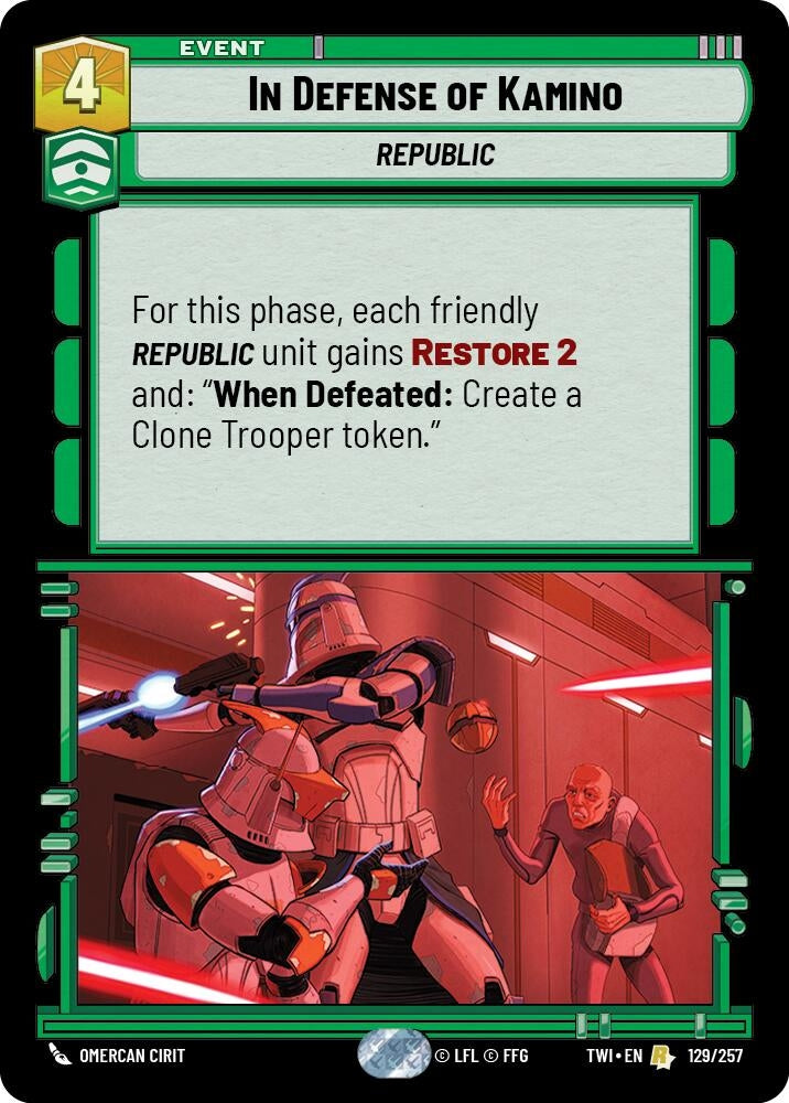 Image for In Defense of Kamino (Twilight of the Republic) (129/257) - Star Wars: Unlimited