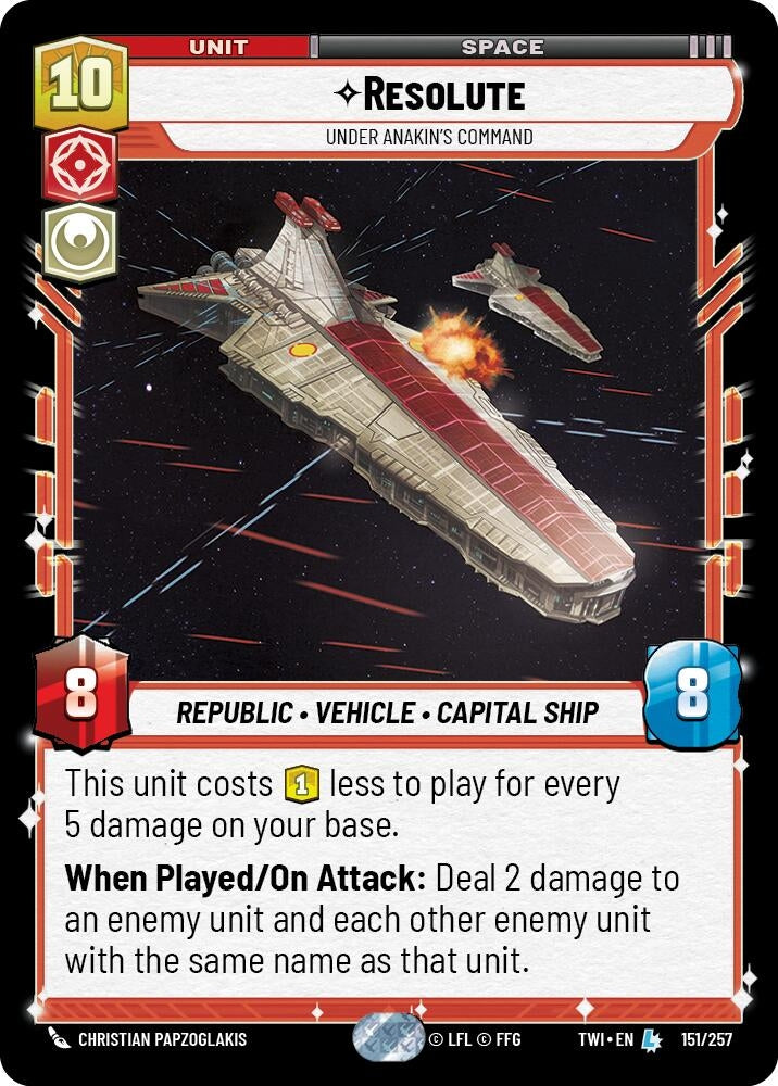 Image for Resolute - Under Anakin's Command (Twilight of the Republic) (151/257) - Star Wars: Unlimited