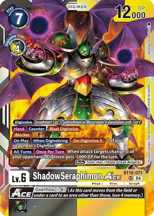 Image for ShadowSeraphimon ACE (BT18-19) (BT18-071 SR) - Digimon Card Game