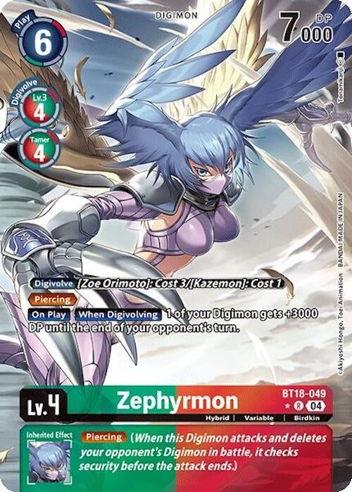 Image for Zephyrmon (Alternate Art) (BT18-19) (BT18-049 R) - Digimon Card Game