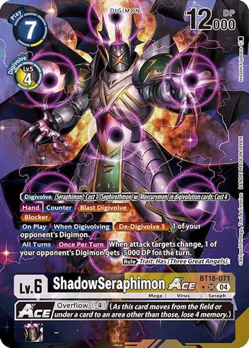 Image for ShadowSeraphimon ACE (Alternate Art) (BT18-19) (BT18-071 SR) - Digimon Card Game