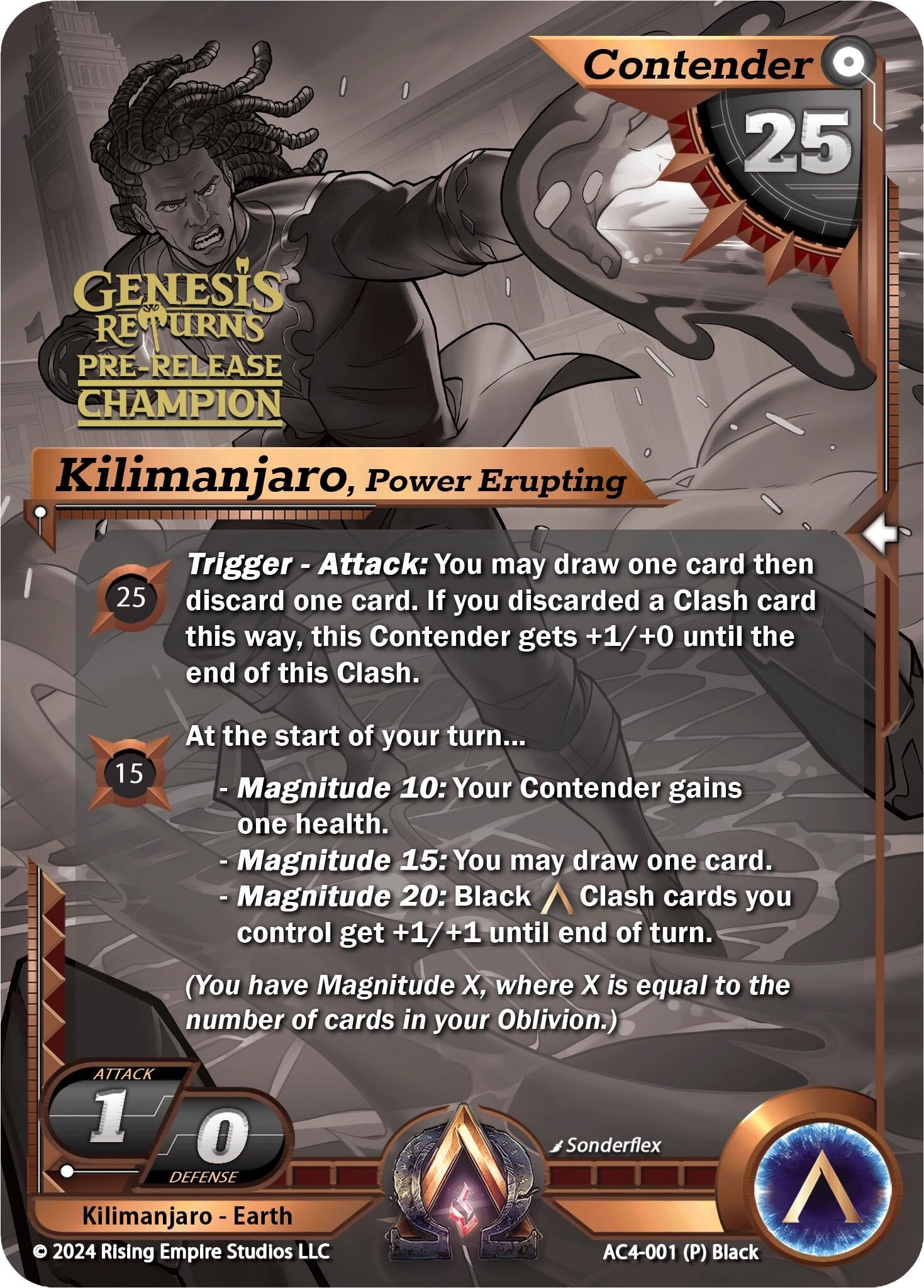 Image for Kilimanjaro, Power Erupting (Pre-Release Champion) (Genesis Returns) (AC4-001) - Alpha Clash