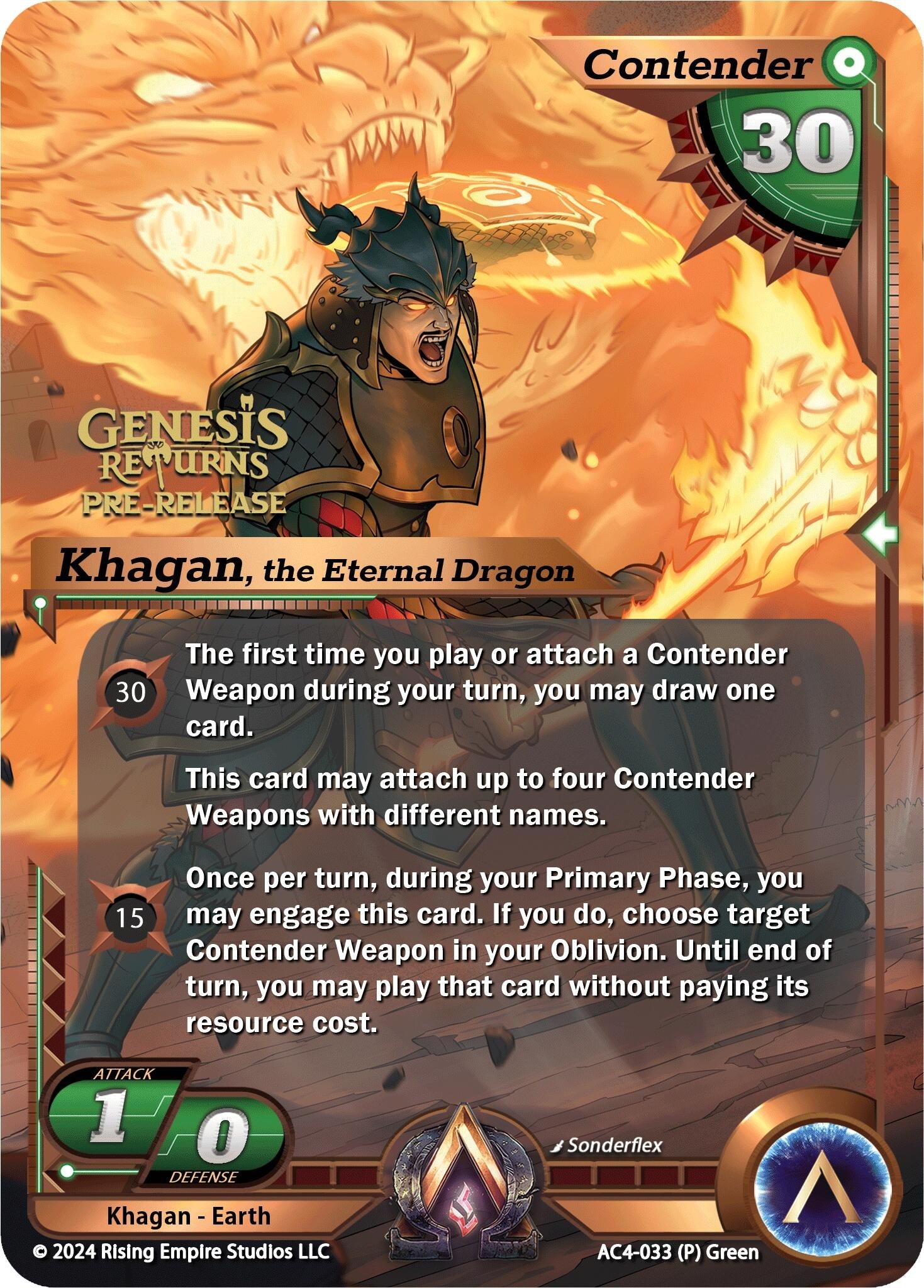 Image for Khagan, the Eternal Dragon (Pre-Release) (Genesis Returns) (AC4-033) - Alpha Clash