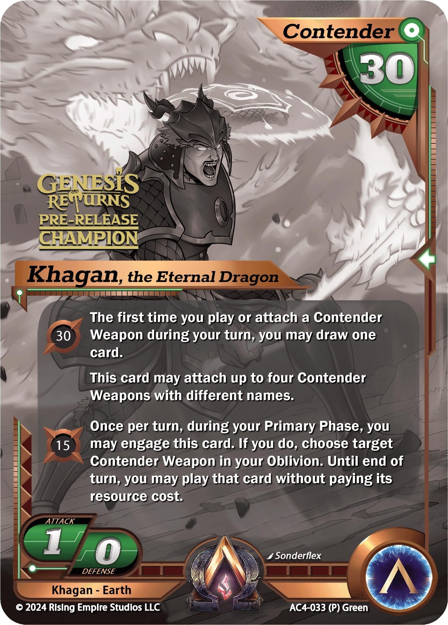 Image for Khagan, the Eternal Dragon (Pre-Release Champion) (Genesis Returns) (AC4-033) - Alpha Clash