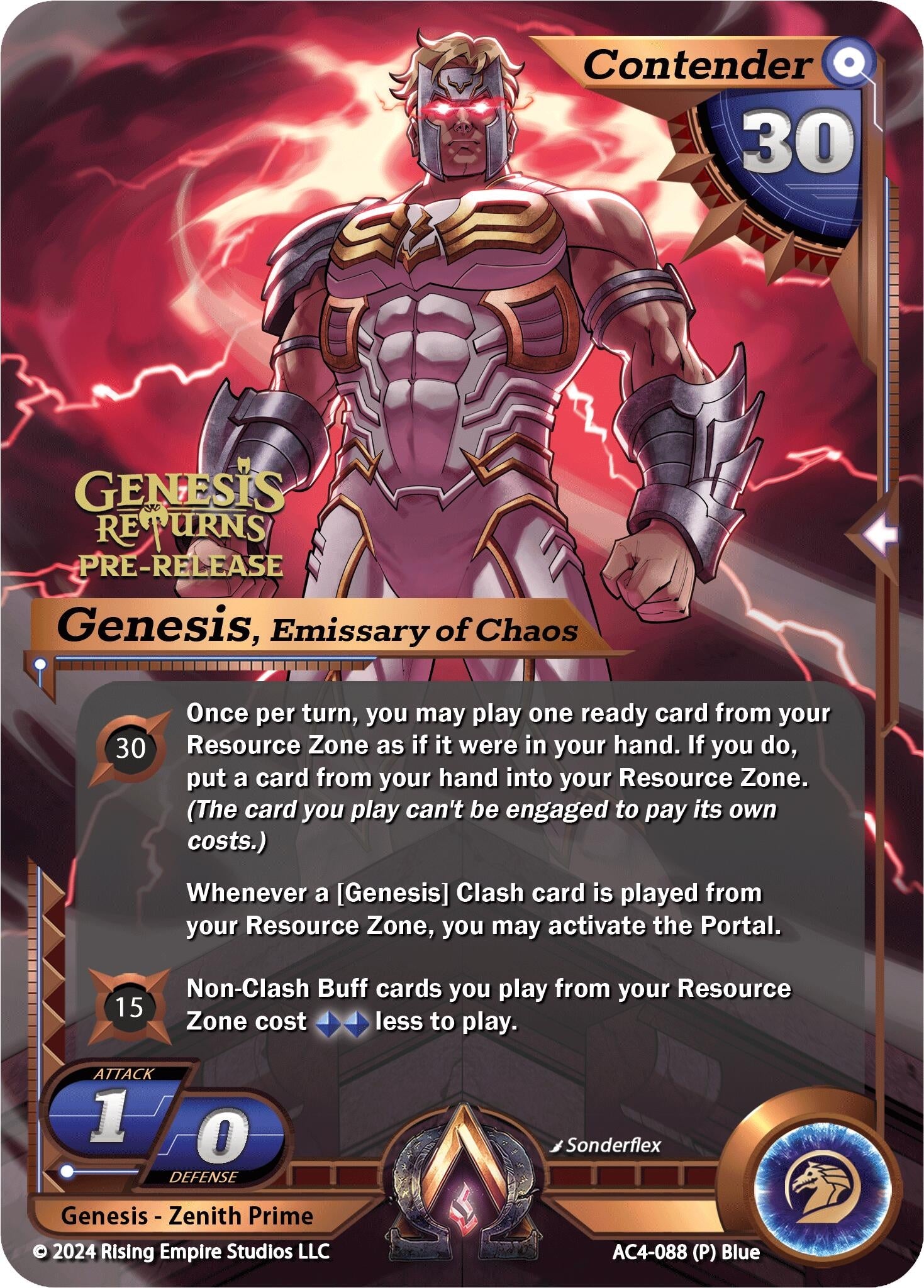 Image for Genesis, Emissary of Chaos (Pre-Release) (Genesis Returns) (AC4-088) - Alpha Clash