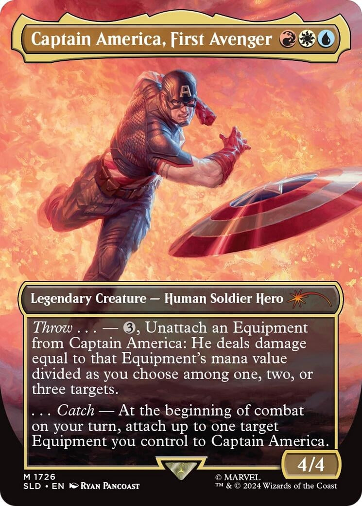 Image for Captain America, First Avenger (Rainbow Foil) (Secret Lair Drop Series) (1726) - Magic: The Gathering