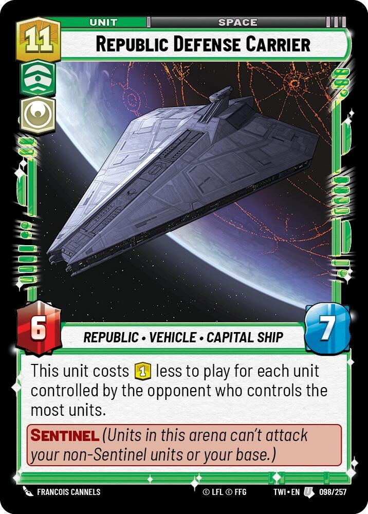 Image for Republic Defense Carrier (Twilight of the Republic) (098/257) - Star Wars: Unlimited