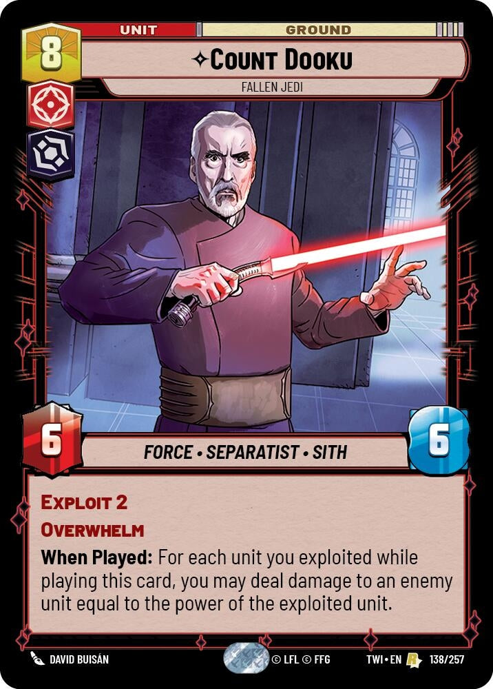 Image for Count Dooku - Fallen Jedi (Twilight of the Republic) (138/257) - Star Wars: Unlimited