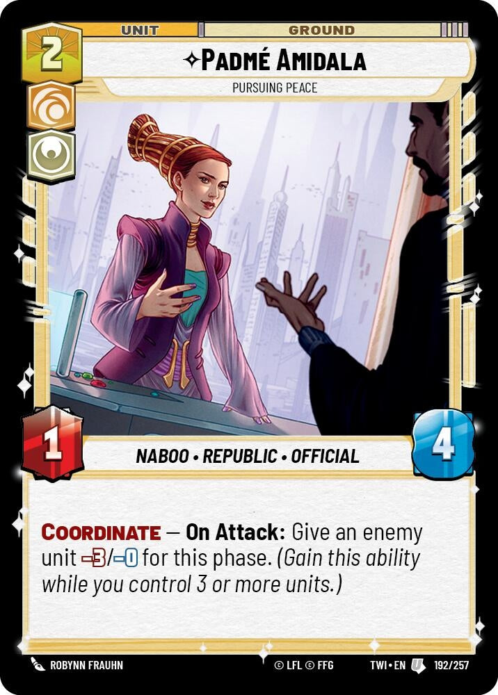 Image for Padmé Amidala - Pursuing Peace (Twilight of the Republic) (192/257) - Star Wars: Unlimited