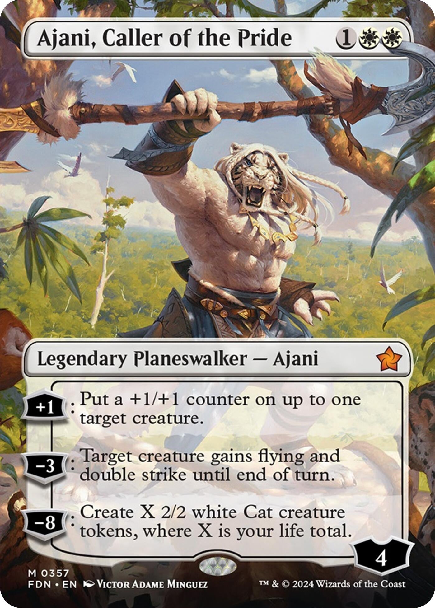 Image for Ajani, Caller of the Pride (Borderless) (Foundations) (357) - Magic: The Gathering