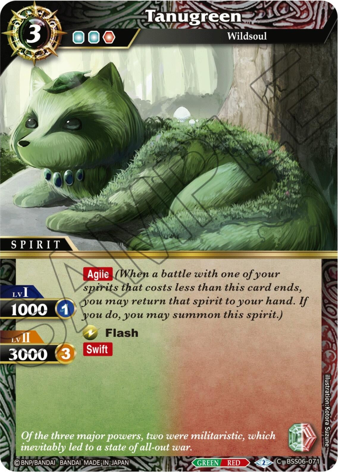 Image for Tanugreen (Generational Link) (BSS06-071) - Battle Spirits Saga