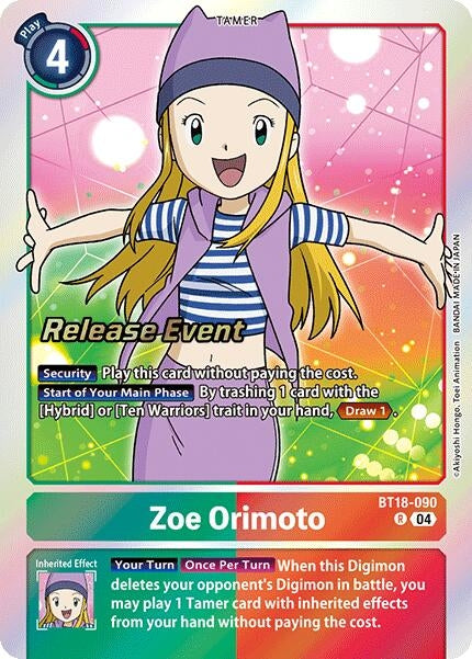 Image for Zoe Orimoto (BT18-19_PR) (BT18-090 R) - Digimon Card Game