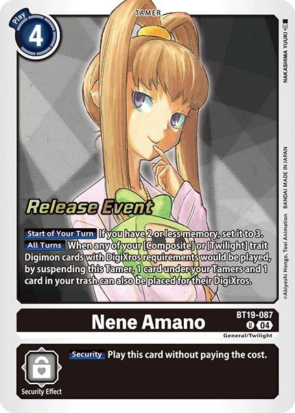 Image for Nene Amano (BT18-19_PR) (BT19-087 U) - Digimon Card Game