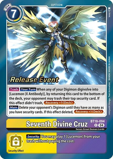 Image for Seventh Divine Cruz (BT18-19_PR) (BT19-094 R) - Digimon Card Game