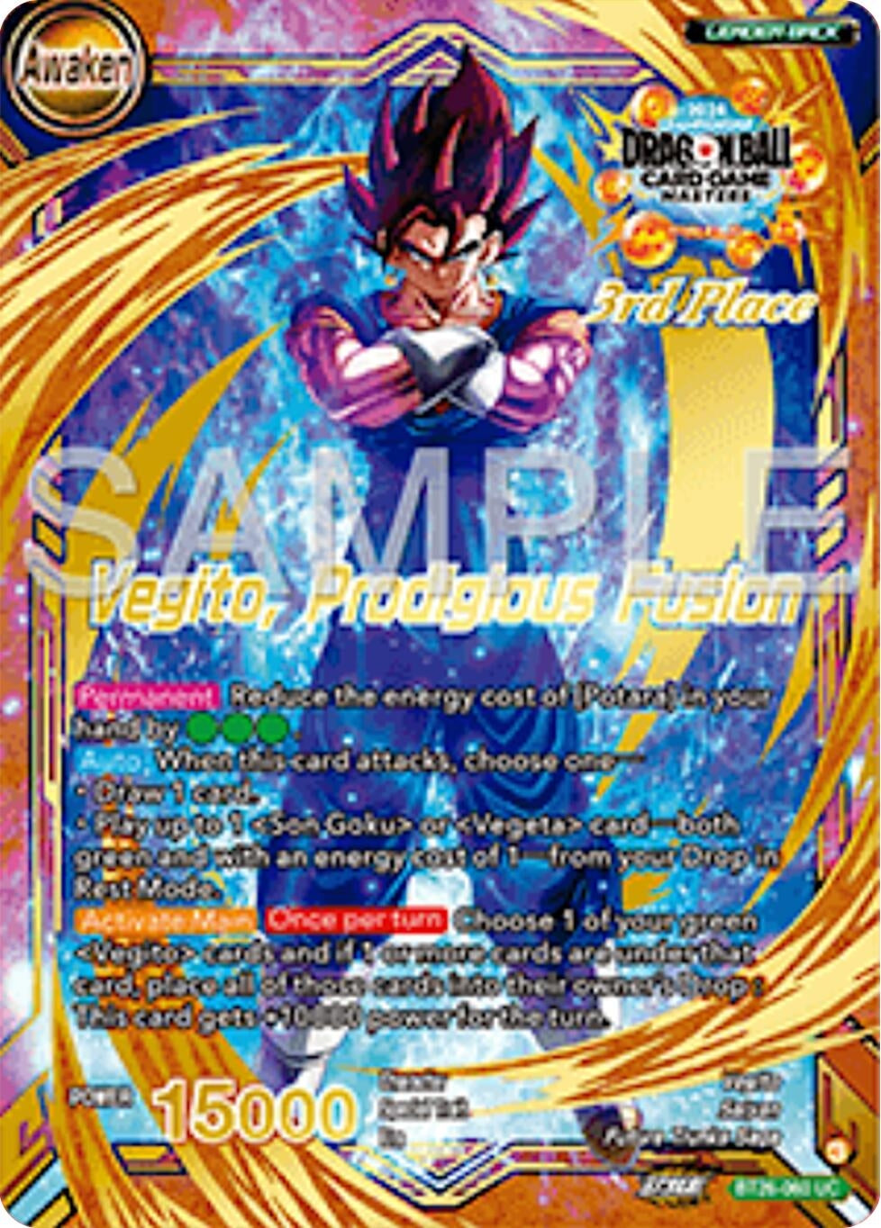 Image for Son Goku & Vegeta // Vegito, Prodigious Fusion (3rd Place) (Tournament Promotion Cards) (BT26-060) - Dragon Ball Super: Masters