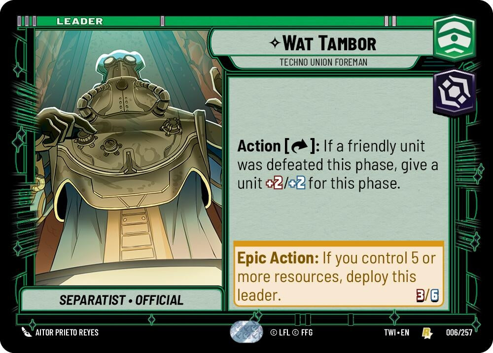 Image for Wat Tambor - Techno Union Foreman (Twilight of the Republic) (006/257) - Star Wars: Unlimited