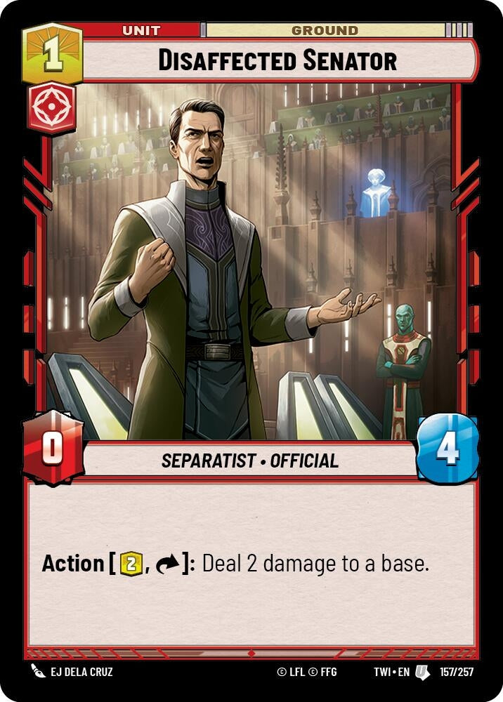 Image for Disaffected Senator (Twilight of the Republic) (157/257) - Star Wars: Unlimited
