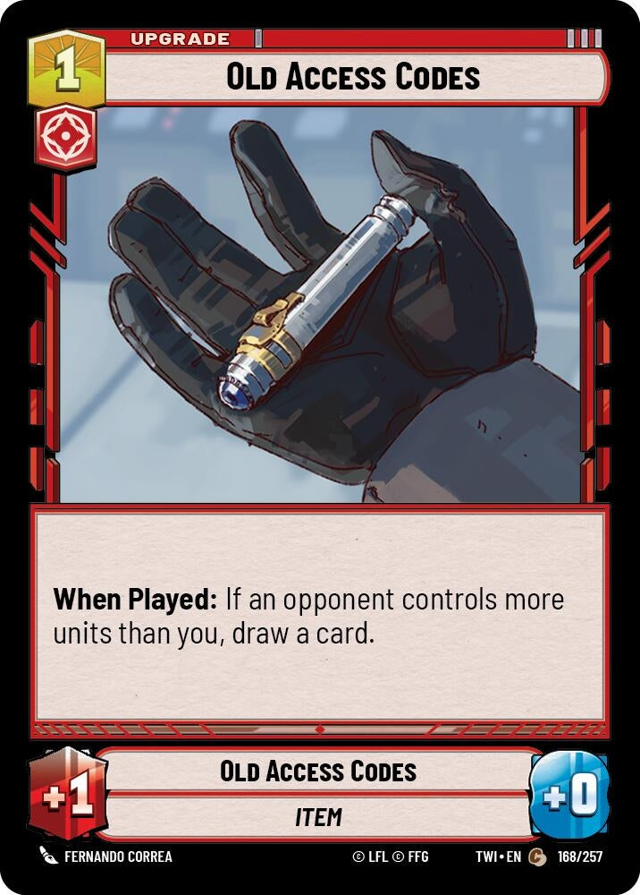 Image for Old Access Codes (Twilight of the Republic) (168/257) - Star Wars: Unlimited