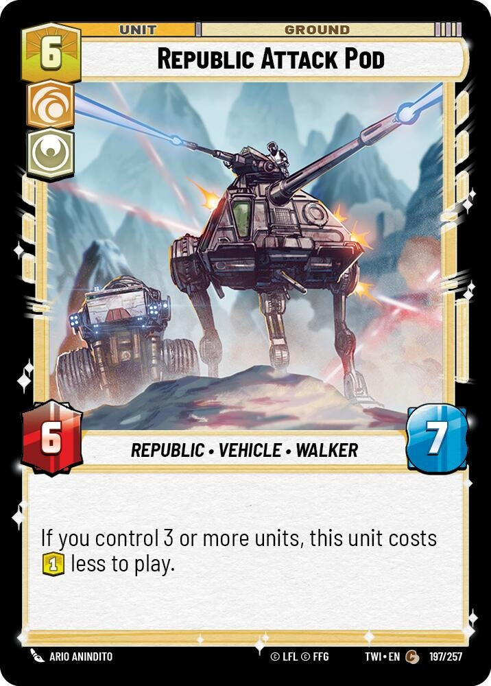 Image for Republic Attack Pod (Twilight of the Republic) (197/257) - Star Wars: Unlimited