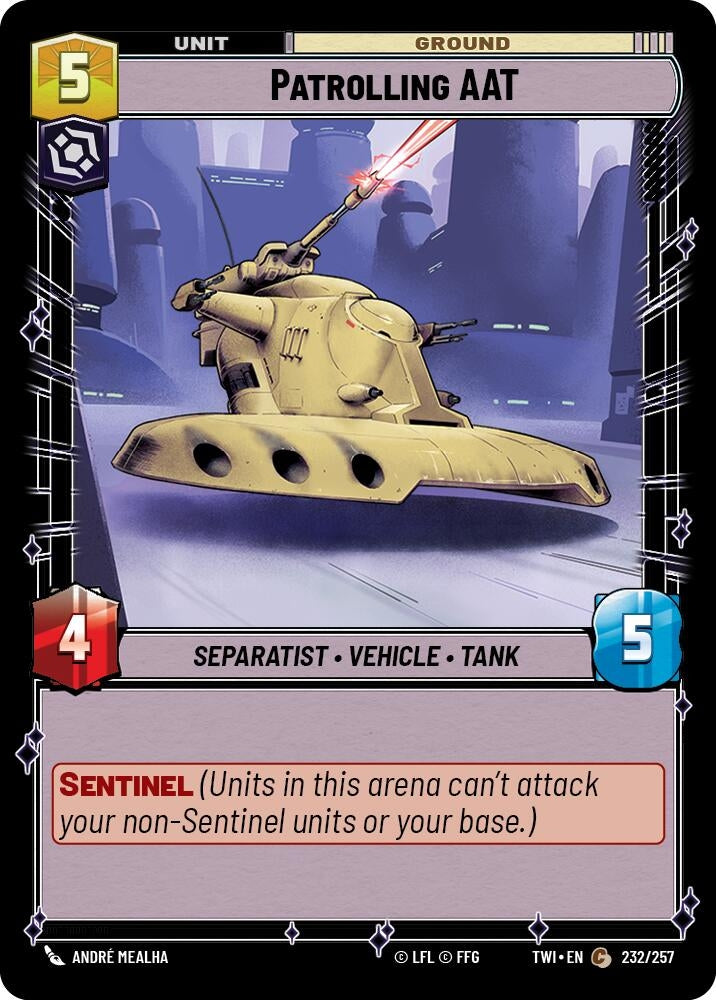 Image for Patrolling AAT (Twilight of the Republic) (232/257) - Star Wars: Unlimited
