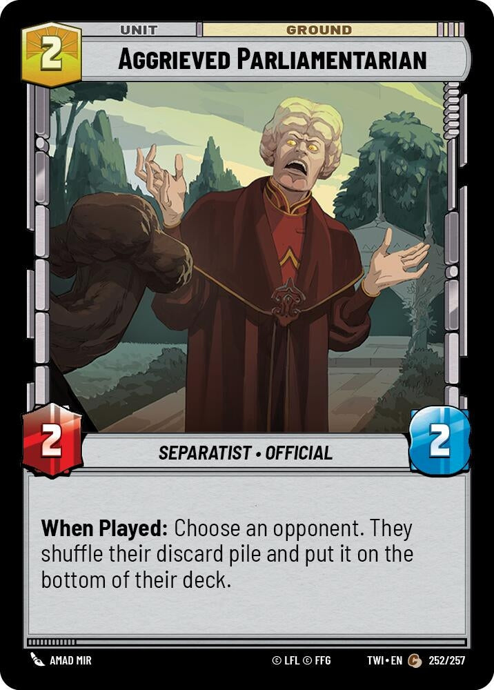 Image for Aggrieved Parliamentarian (Twilight of the Republic) (252/257) - Star Wars: Unlimited
