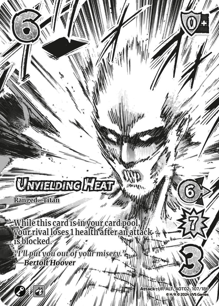 Image for Unyielding Heat (Alternate Art) (Attack On Titan: Origins of Power) (107/186) - UniVersus