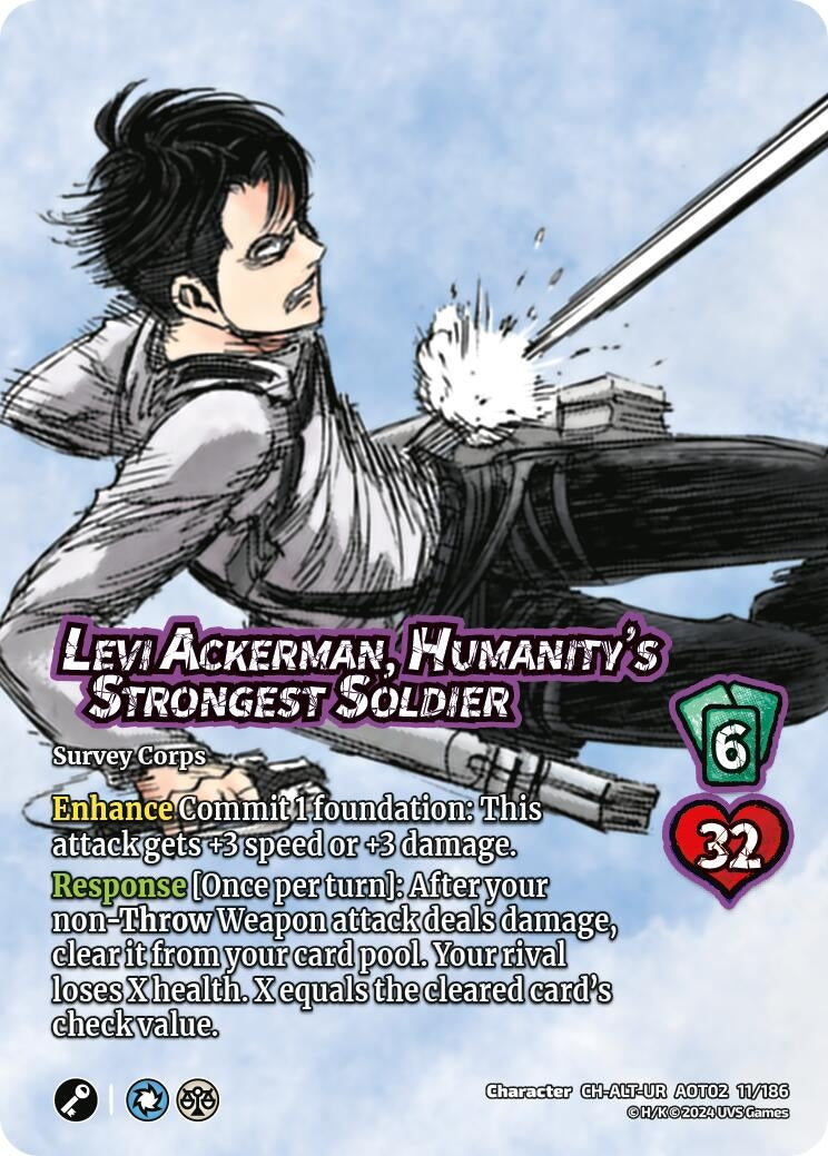 Image for Levi Ackerman, Humanity's Strongest Soldier (Alternate Art) (Attack On Titan: Origins of Power) (11/186) - UniVersus