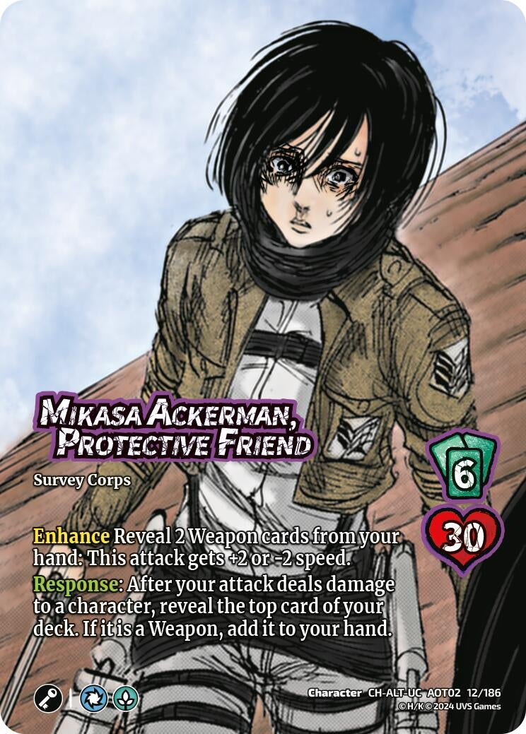 Image for Mikasa Ackerman, Protective Friend (Alternate Art) (Attack On Titan: Origins of Power) (12/186) - UniVersus