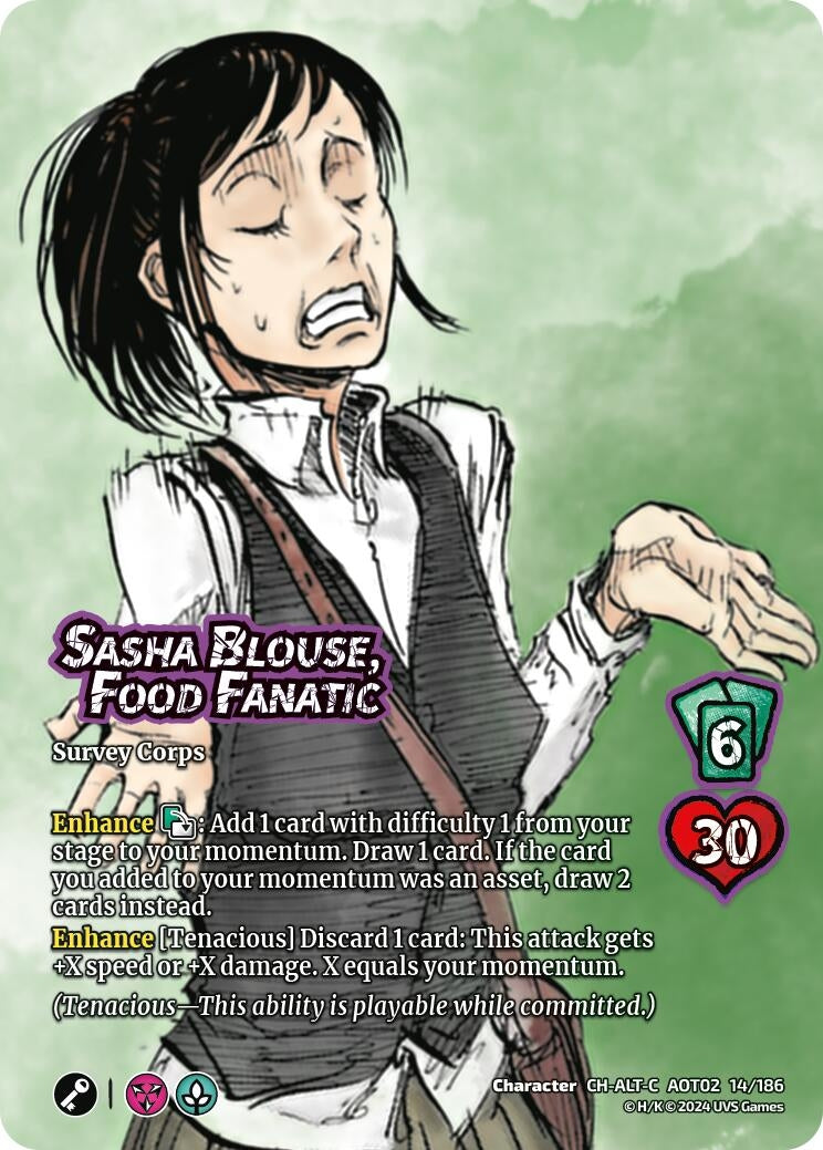 Image for Sasha Blouse, Food Fanatic (Alternate Art) (Attack On Titan: Origins of Power) (14/186) - UniVersus