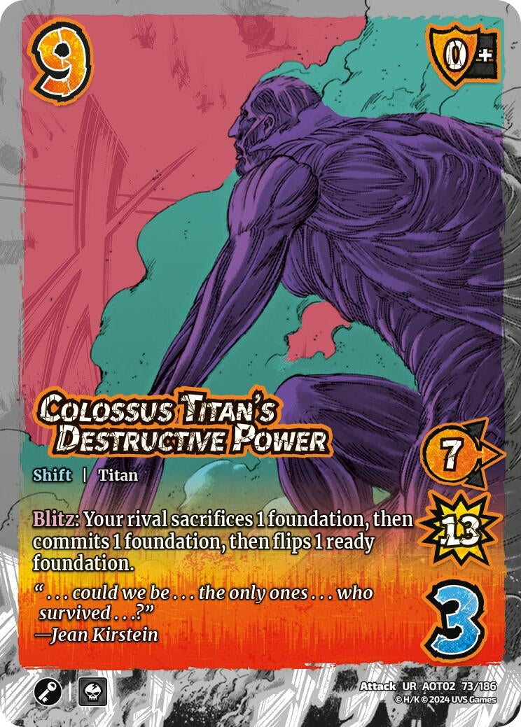 Image for Colossus Titan's Destructive Power // Bertolt's Devotion (Attack On Titan: Origins of Power) (73a/186) - UniVersus