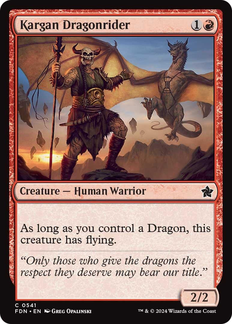 Image for Kargan Dragonrider (Foundations) (541) - Magic: The Gathering