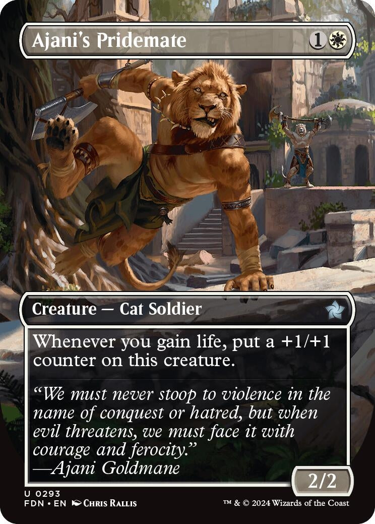 Image for Ajani's Pridemate (Borderless) (Foundations) (293) - Magic: The Gathering