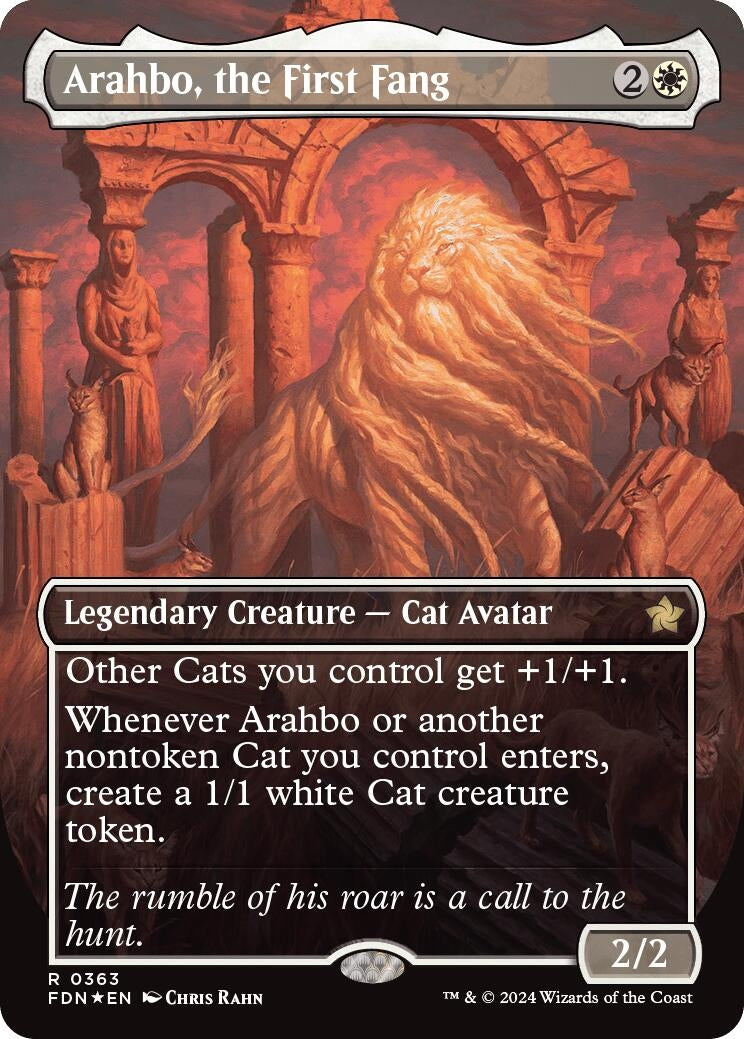 Image for Arahbo, the First Fang (Borderless) (Mana Foil) (Foundations) (363) - Magic: The Gathering