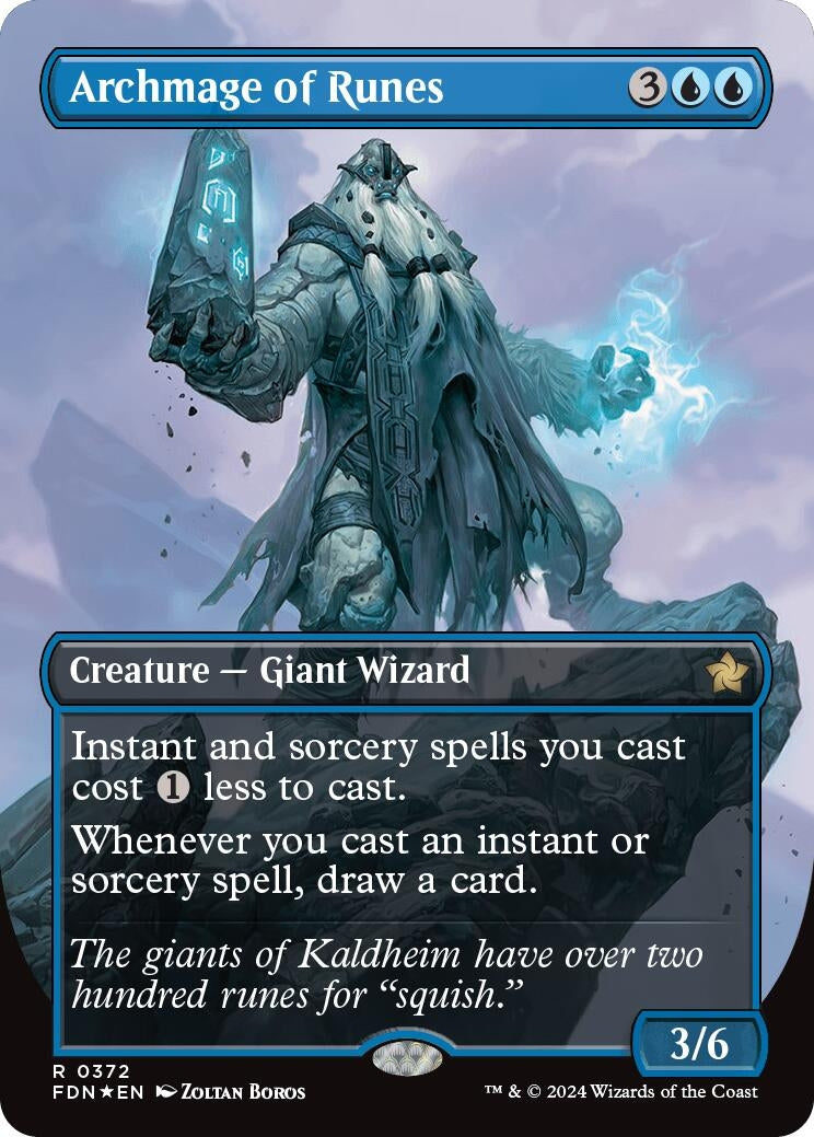 Image for Archmage of Runes (Borderless) (Mana Foil) (Foundations) (372) - Magic: The Gathering