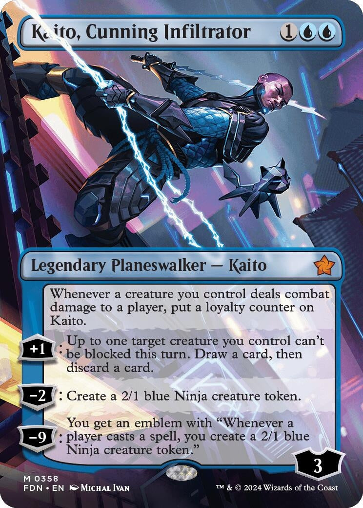 Image for Kaito, Cunning Infiltrator (Borderless) (Foundations) (358) - Magic: The Gathering