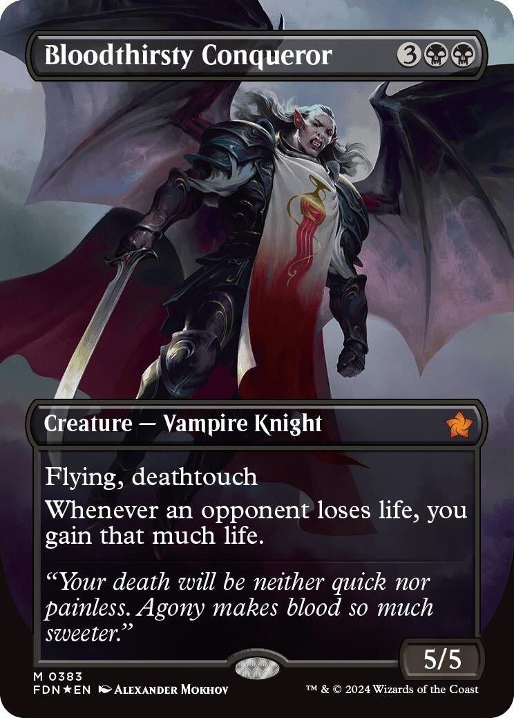 Image for Bloodthirsty Conqueror (Borderless) (Mana Foil) (Foundations) (383) - Magic: The Gathering