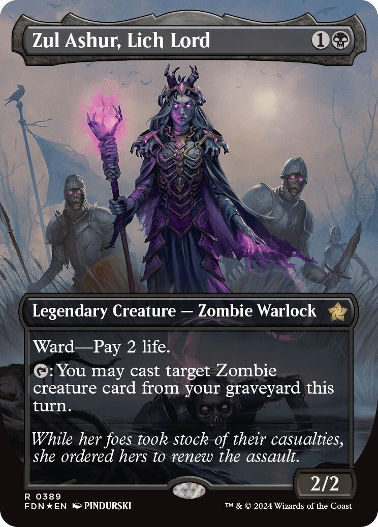 Image for Zul Ashur, Lich Lord (Borderless) (Mana Foil) (Foundations) (389) - Magic: The Gathering