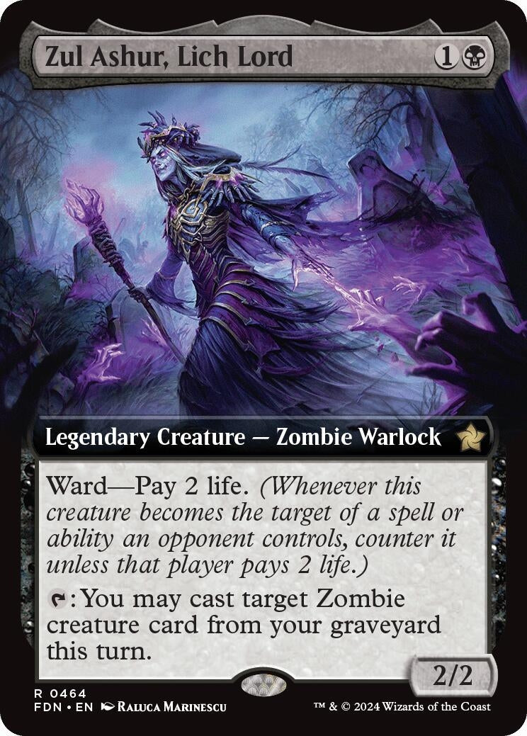 Image for Zul Ashur, Lich Lord (Extended Art) (Foundations) (464) - Magic: The Gathering
