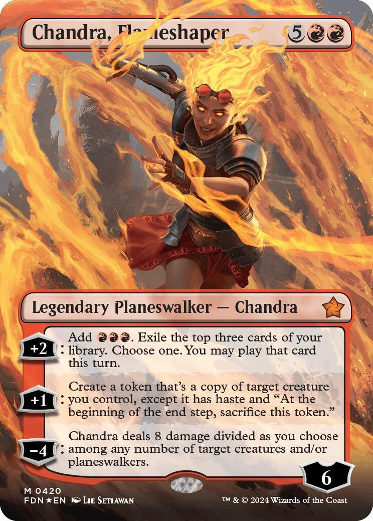 Image for Chandra, Flameshaper (Borderless) (Mana Foil) (Foundations) (420) - Magic: The Gathering