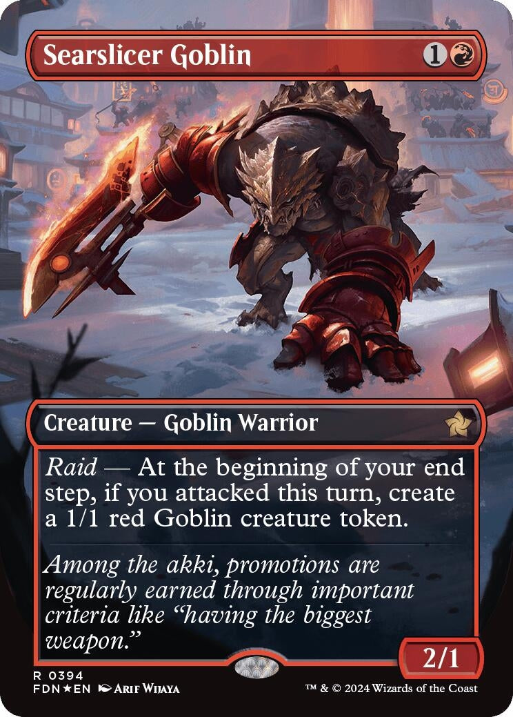 Image for Searslicer Goblin (Borderless) (Mana Foil) (Foundations) (394) - Magic: The Gathering