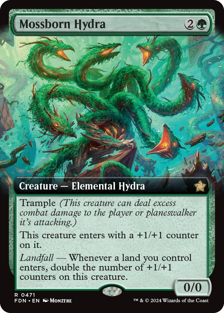 Image for Mossborn Hydra (Extended Art) (Foundations) (471) - Magic: The Gathering