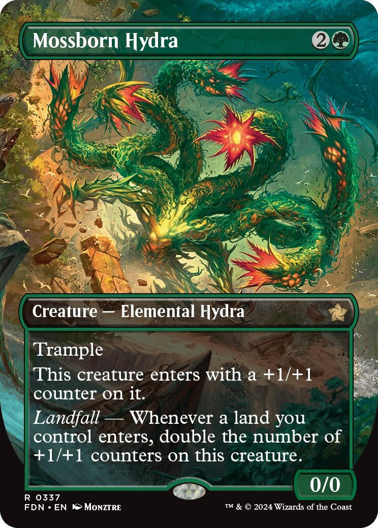 Image for Mossborn Hydra (Borderless) (Foundations) (337) - Magic: The Gathering
